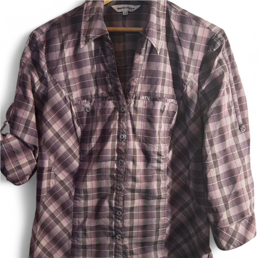 Plaid Button-Up Shirt